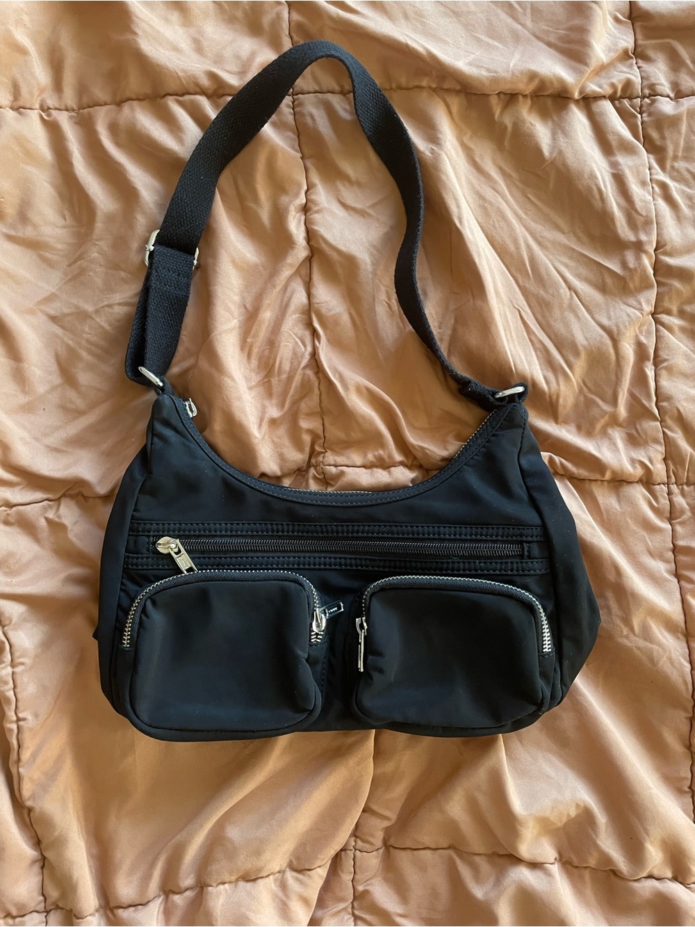Brandy Melville Black Cargo Purse with Dual Front Pockets